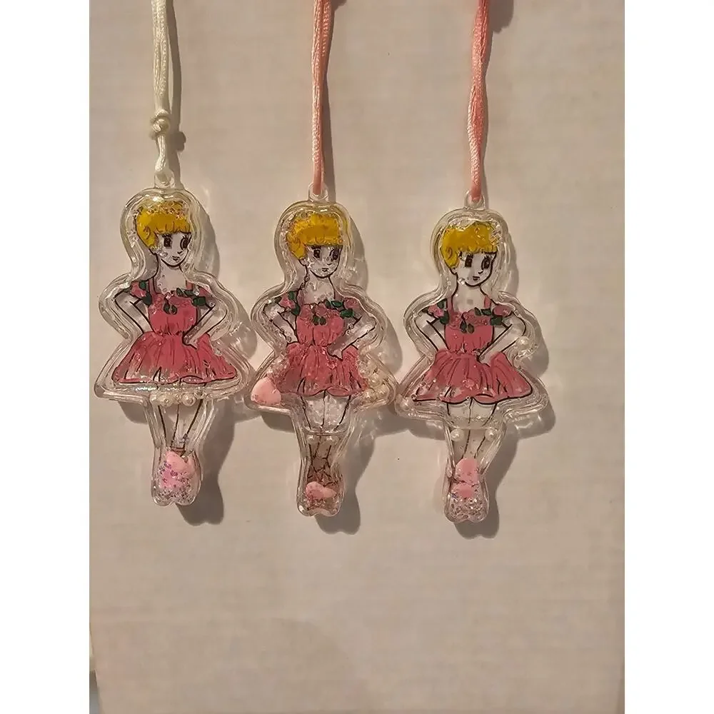 Rosecraft Acrylic Ballerina Shaker Charm Pendant Ornament Pink NWT 1990s Y2K